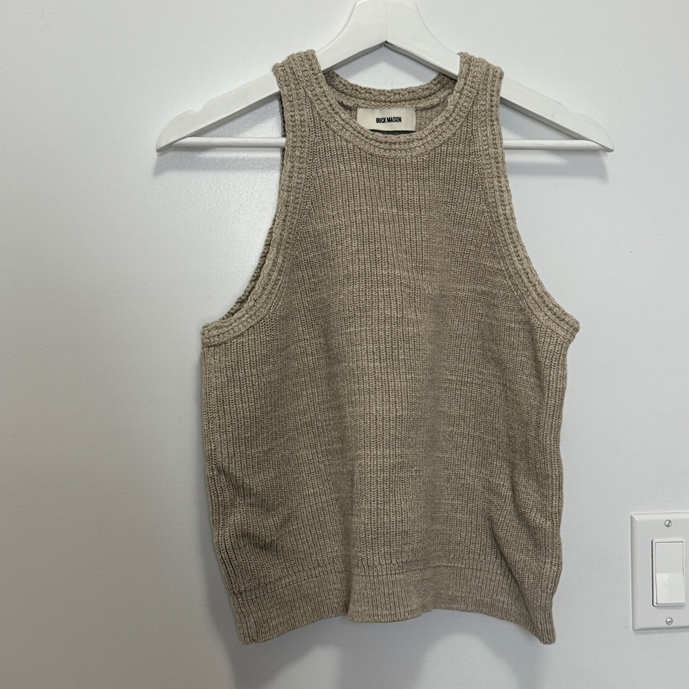 Buck Mason Tan Knit Tank Top